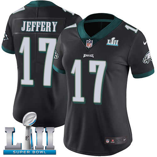 Nike Eagles #17 Alshon Jeffery Black Alternate Super Bowl LII Women's Stitched NFL Vapor Untouchable Limited Jersey